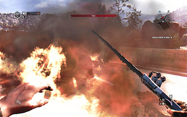 Avoid contact with the fire. - How to defeat Thor? | Side quests - Other locations - Other locations | Side Quests - Dying Light: The Following Game Guide