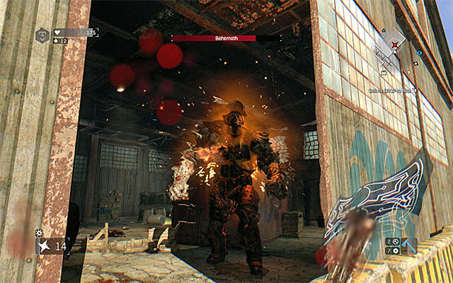 Attack the enemy from outside of the warehouse. - How to defeat Behemoth? | Side quests - Other locations - Other locations | Side Quests - Dying Light: The Following Game Guide