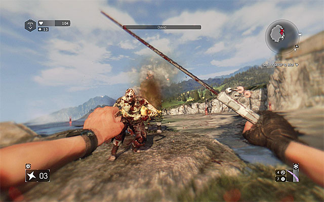 Use a handy melee weapon, or a shotgun to defeat David. - How to defeat David and Goliath? | Side quests - Other locations - Other locations | Side Quests - Dying Light: The Following Game Guide