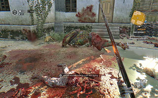 Beelzebufo may die really quickly, on condition that you are using high-class weapons - Harvest (Beelzebufo boss) | Side quests - The Gas Station - The Gas Station | Side Quests - Dying Light: The Following Game Guide