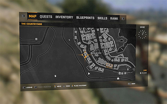 Initially, the entire town will be marked in yellow on the world map, but after you approach a given screamer, an additional marker will appear on the map, which informs you of his exact whereabouts - an example of such situation has been shown in the above screenshot - We Dont Go There Anymore | Side quests - The Gas Station - The Gas Station | Side Quests - Dying Light: The Following Game Guide