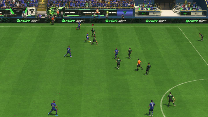 When playing in defense or on the opponent's half, you can press one player (R1/RB) or two players from the team (2xR1/2xRB) - EA Sports FC 24: Defense - EA Sports FC 24: Basics - EA Sports FC 24 - game guide