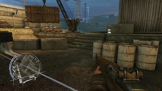 There should be a plane awaiting you here somewhere.. - Additional Mission - Saint-Nazaire - Singleplayer campaign mode - Enemy Front - Game Guide and Walkthrough