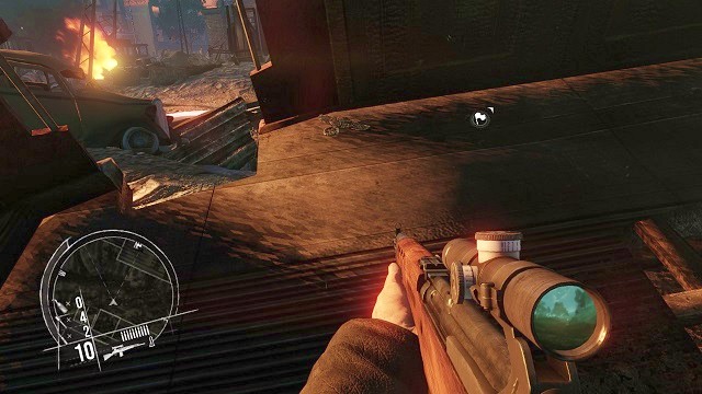 The location of the 1st secret. - Mission 16 - Collectibles - Enemy Front - Game Guide and Walkthrough