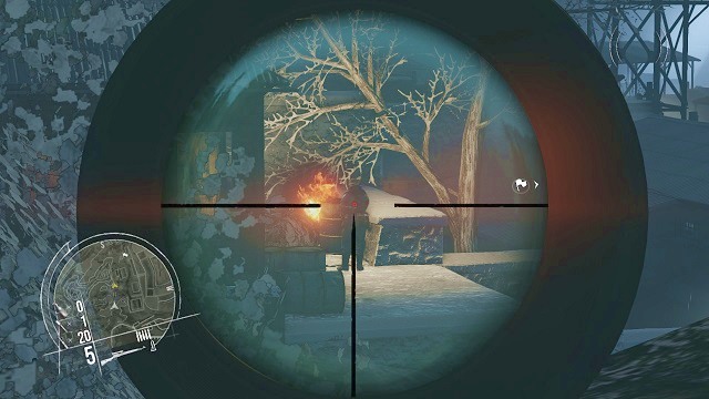 Lets hope they wont hear your corpse sliding down the stairs... - Mission 11 - Fortress at Oscarsborg - Singleplayer campaign mode - Enemy Front - Game Guide and Walkthrough