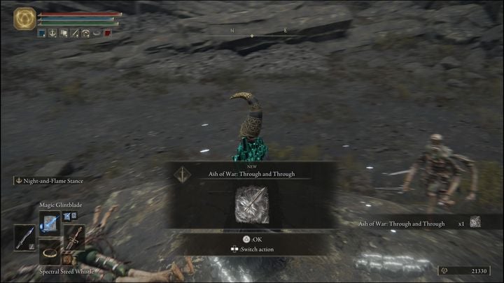 Through and Through can be found marked on your map - you need to kill an invisible scarab to get it - Elden Ring: Ashes of War and Spirit Ashes (Mt. Gelmir) - list of all - Elden Ring: Mt. Gelmir - Elden Ring Guide