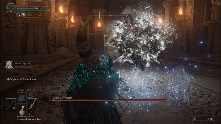 Under no circumstances should you try to replenish your health or mana when you are close to the boss - Elden Ring: How to beat Godskin Apostle? - Elden Ring: All bosses in Caelid - Elden Ring Guide