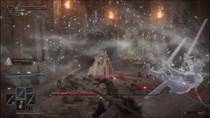 When his health drops below 60%, stay away, because then he will start to rise into the air, creating a powerful shockwave that will push you back and deal a lot of damage - Elden Ring: How to beat Godskin Apostle? - Elden Ring: All bosses in Caelid - Elden Ring Guide