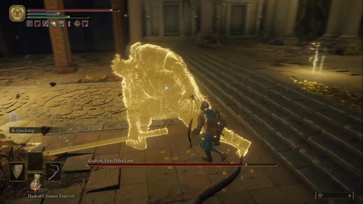 Most of the time, the opponent will make long combos where he mixes fast and slow attacks - Elden Ring: How to beat Godfrey, First Elden Lord? - Elden Ring: All bosses in Leyndell, the royal capital - Elden Ring Guide