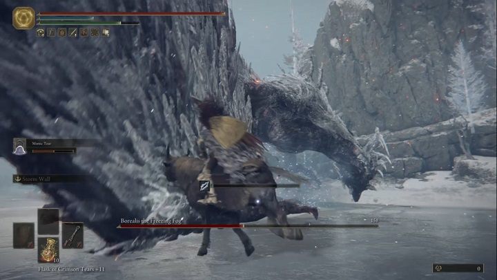 Also remember that if you aren't fast enough to target his hindlegs, you can attack his wings as well - Elden Ring: How to beat Borealis, the Frozen Fog? - Elden Ring: All bosses in Mountaintops of the Giants - Elden Ring Guide