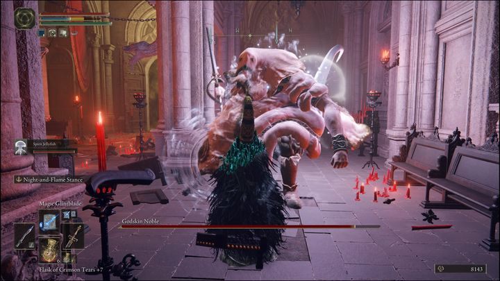 If you have spells that take a long time to charge, it is a good idea to use them at the beginning - Elden Ring: How to beat Godskin Noble? - Elden Ring: All bosses in Volcano Manor - Elden Ring Guide