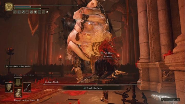 When you deplete half of boss's HP, the fight will go into the second phase - Elden Ring: How to beat Godskin Noble? - Elden Ring: All bosses in Volcano Manor - Elden Ring Guide