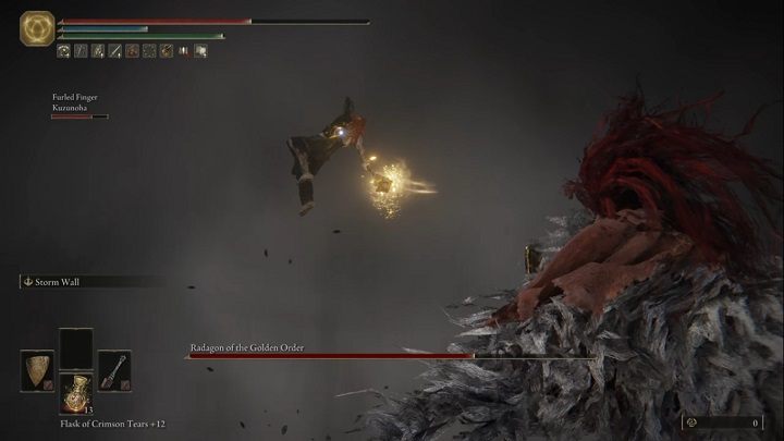 Staying away from the opponent may also cause him to jump in the air and land with a death-from-above attack that has serious range - Elden Ring: How to beat Radagon of the Golden Order, Elden Beast? - Elden Ring: All bosses in Leyndell, Ashen Capital - Elden Ring Guide