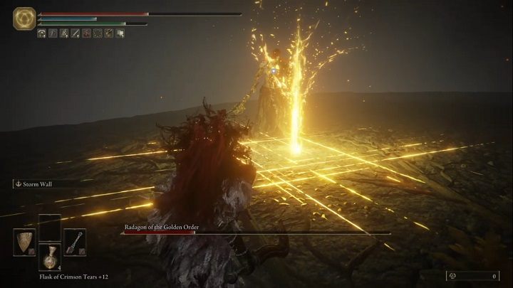 The enemy also sometimes strikes a bolt of golden lightning into the ground, which looks like a tree - Elden Ring: How to beat Radagon of the Golden Order, Elden Beast? - Elden Ring: All bosses in Leyndell, Ashen Capital - Elden Ring Guide