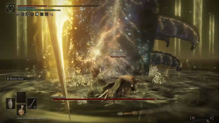 When you are close and in front of the Elden Beast, it can launch a very strong attack during which it will stick its sword into the ground causing large blasts - Elden Ring: How to beat Radagon of the Golden Order, Elden Beast? - Elden Ring: All bosses in Leyndell, Ashen Capital - Elden Ring Guide