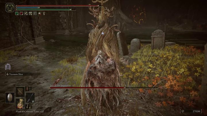 When Jori grabs the staff with both hands, it is a signal that she will teleport - Shadow of the Erdtree: How to defeat Jori, Elder Inquisitor? - Shadow of the Erdtree: Side bosses - Elden Ring Guide