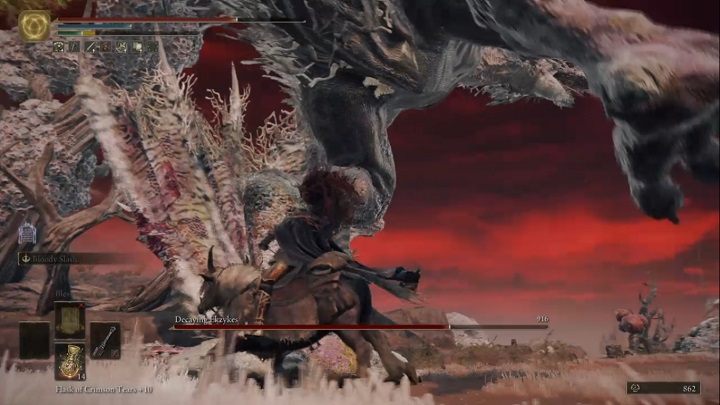 The decomposing Ekzykes will also occasionally lift his leg and then perform a heavy stomp with it - Elden Ring: How to beat Decaying Ekzykes? - Elden Ring: All bosses in Caelid - Elden Ring Guide