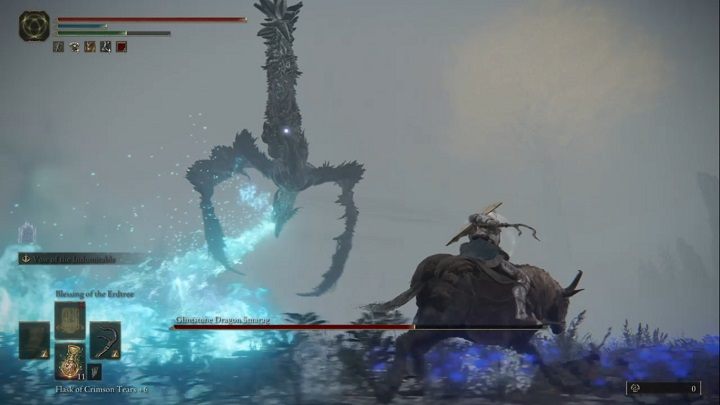 Smarag will also occasionally get airborne to travel in a straight line, breathing fire to area before him - Elden Ring: How to beat Glinstone Dragon Smarag? - Elden Ring: All bosses in Liurnia of the Lakes - Elden Ring Guide