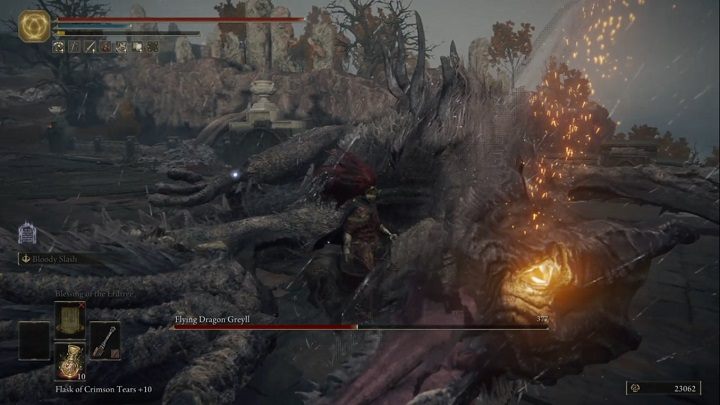 The great dragon may also be temporarily thrown off-balance - Elden Ring: How to beat Flying Dragon Greyll? - Elden Ring: All bosses in Greyoll Dragonbarrows - Elden Ring Guide