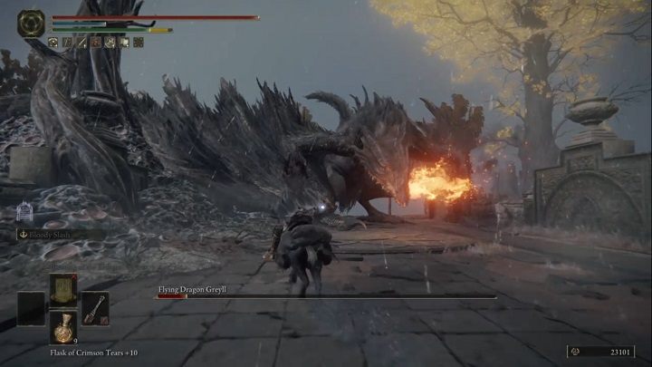 When Greyll changes his stance, it means he's about to breathe fire - Elden Ring: How to beat Flying Dragon Greyll? - Elden Ring: All bosses in Greyoll Dragonbarrows - Elden Ring Guide