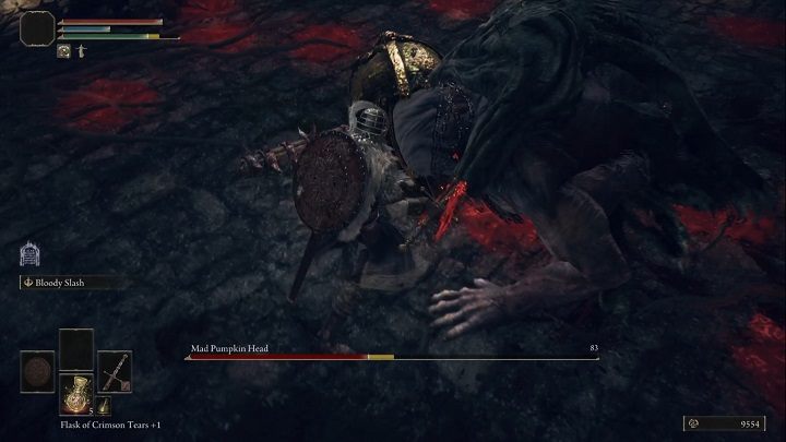 A few stronger blows and the Mad Pumpkin Head will fall to his knees, opening himself to a critical hit - Elden Ring: How to beat Mad Pumpkin Head? - Elden Ring: All bosses in Limgrave - Elden Ring Guide