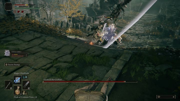 When the distance between you and Godrick is not too big, he will jump on you instead of creating gusts of wind and attack when he lands - Elden Ring: How to beat Godrick the Grafted? - Elden Ring: All bosses in Stormhill - Elden Ring Guide