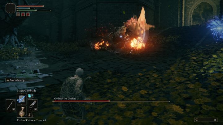 Most of his attacks will be similar, but he strengthens them with fire - Elden Ring: How to beat Godrick the Grafted? - Elden Ring: All bosses in Stormhill - Elden Ring Guide