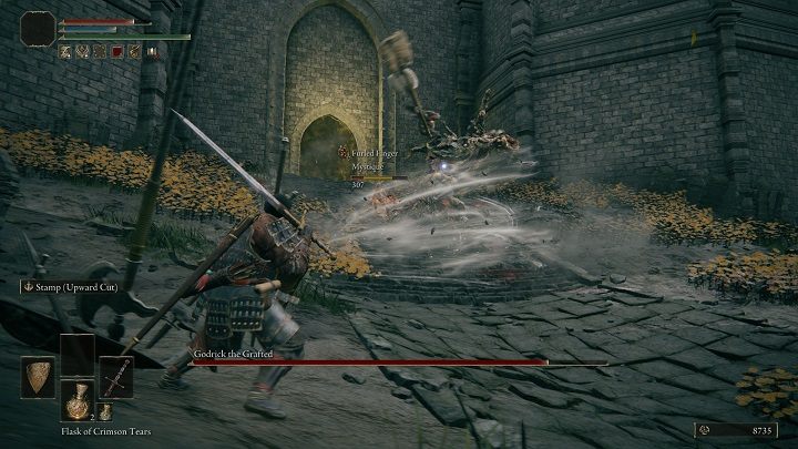 When the distance between you and Godrick is short, he will often surround himself with "tornadoes" - Elden Ring: How to beat Godrick the Grafted? - Elden Ring: All bosses in Stormhill - Elden Ring Guide