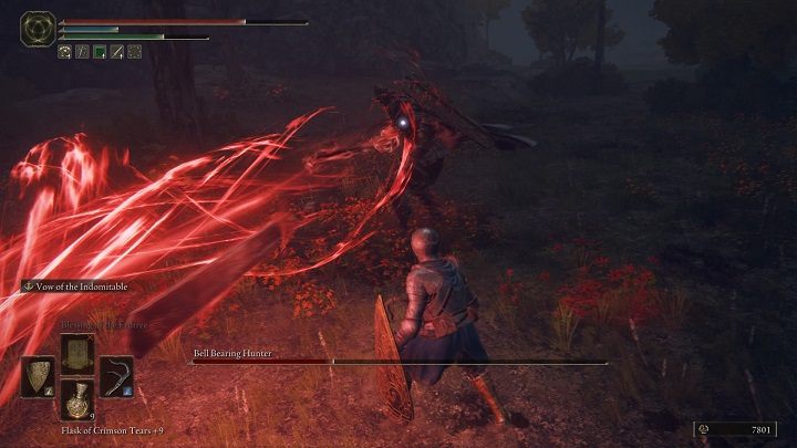 If you need healing, we recommend doing it after avoiding a series of attacks - Elden Ring: How to beat Bell Bearing Hunter? - Elden Ring: All bosses in Stormhill - Elden Ring Guide