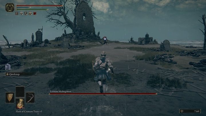 When he holds the sword in one hand, most of his attacks will be horizontal - Elden Ring: How to beat Leonine Misbegotten? - Elden Ring: All bosses in Weeping Peninsula - Elden Ring Guide