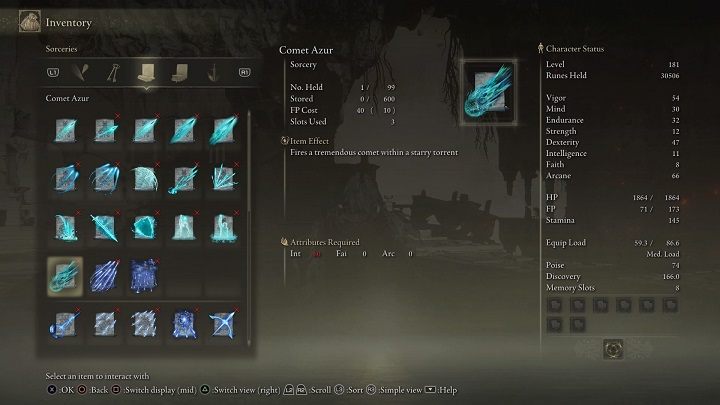 Type of spell: Sorcery - Elden Ring: List off all Legendary Sorceries and Incantations - Elden Ring: Trophy Guide - Elden Ring Guide