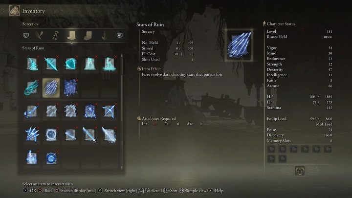 Type of spell: Sorcery - Elden Ring: List off all Legendary Sorceries and Incantations - Elden Ring: Trophy Guide - Elden Ring Guide