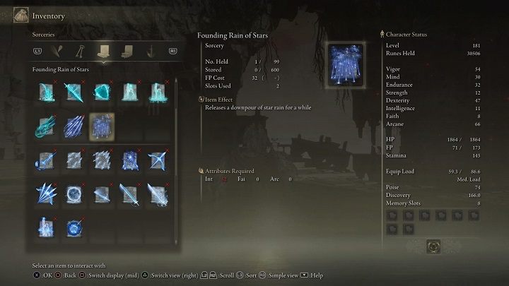 Type of spell: Sorcery - Elden Ring: List off all Legendary Sorceries and Incantations - Elden Ring: Trophy Guide - Elden Ring Guide