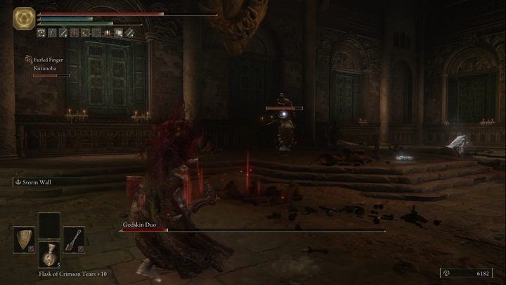 The fight will end when you deplete the main boss bar - before that, you will have to defeat enemies over and over again - Elden Ring: How to beat Godskin Duo? - Elden Ring: All bosses in Crumbling Farum Azula - Elden Ring Guide