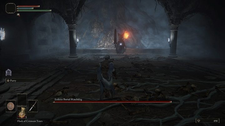 The enemy's most dangerous attack is the one in where he flies up - Elden Ring: How to beat Burial Tree Watchdog? - Elden Ring: All bosses in Limgrave - Elden Ring Guide