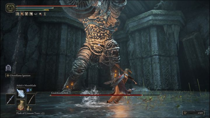 However, don't stand under his feet for too long because then he will switch his attacks to different ones that target anything under his feet - Elden Ring: How to beat Guardian Golem? - Elden Ring: All bosses in Limgrave - Elden Ring Guide