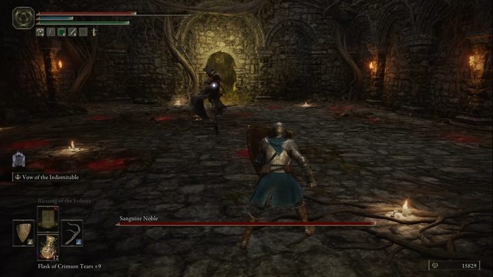 Sanguine Noble almost always throws daggers when you move away from him - Elden Ring: How to beat Sanguine Noble? - Elden Ring: All bosses in Altus Plateau - Elden Ring Guide
