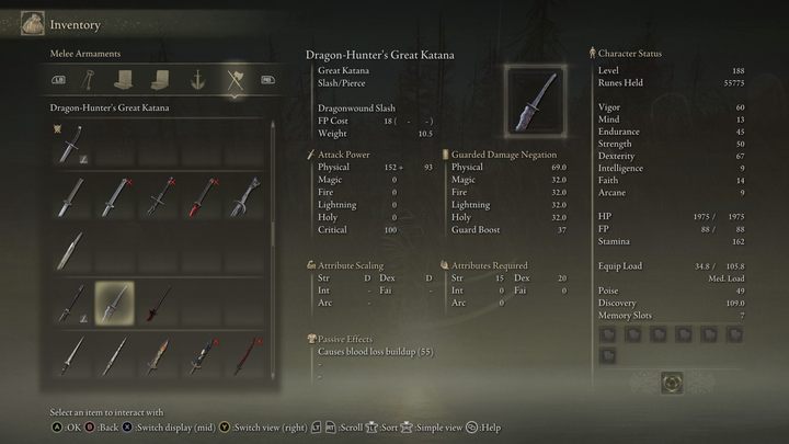 You will receive this great blade as a reward for defeating one of the minor bosses - Ancient Dragon-Man - Shadow of the Erdtree: Best weapons - Shadow of the Erdtree: Basics - Elden Ring Guide