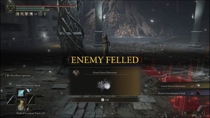 By defeating the last version of the boss, which is located in the Consecrated Snowfield, you will receive a Great Grave Glovewort x2, Rotten Gravekeeper Cloak, and 80,000 Runes - Elden Ring: How to beat Grave Warden? - Elden Ring: All bosses in Limgrave - Elden Ring Guide