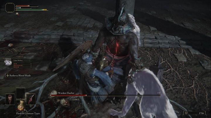 Many of the enemy's attacks have an area effect and it's rather hard to block them with a shield - even if you succeed, you will quickly lose your stamina and thus lose your balance and expose yourself to attack - Elden Ring: How to beat Grave Warden? - Elden Ring: All bosses in Limgrave - Elden Ring Guide