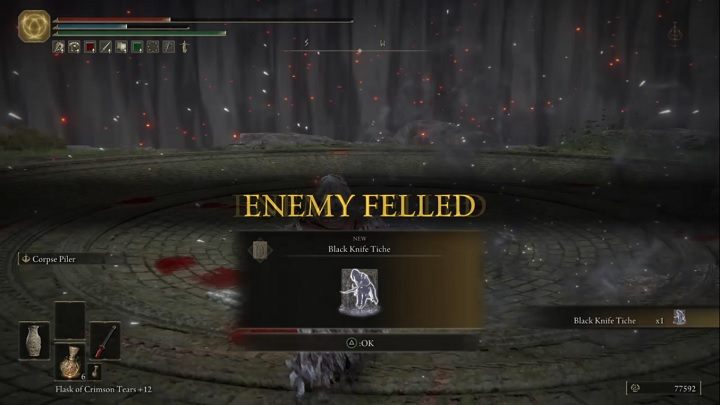 For defeating Alecto, Black Knife Ringleader, you will receive Runes (80,000) and Black Knife Tiche - the legendary Spirit Summon - Elden Ring: How to beat Alecto, Black Knife Ringleader? - Elden Ring: All bosses in Liurnia of the Lakes - Elden Ring Guide