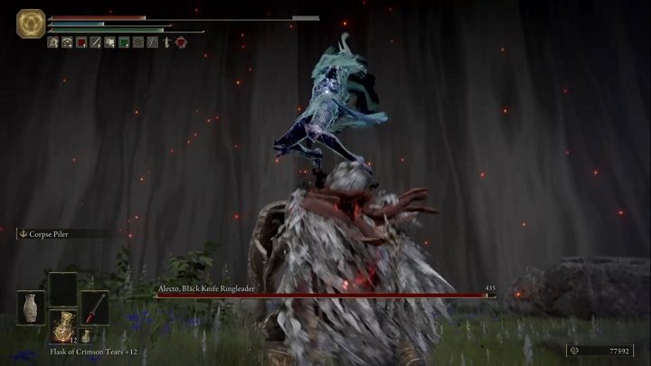 The opponent will also jump up, lifting his weapon - Elden Ring: How to beat Alecto, Black Knife Ringleader? - Elden Ring: All bosses in Liurnia of the Lakes - Elden Ring Guide