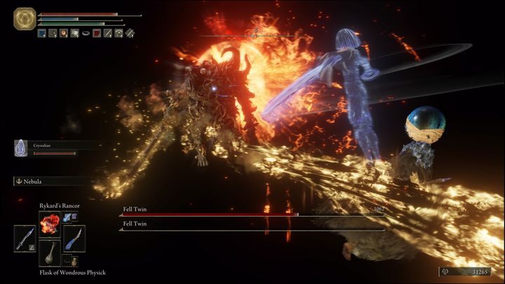 When you get close to the boss, he will switch to close combat and fight like his twin - Elden Ring: How to beat Fell Twin? - Elden Ring: All bosses in Leyndell, the royal capital - Elden Ring Guide