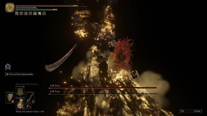 Before you get close to the second Fell Twin, he will attack you from a distance - Elden Ring: How to beat Fell Twin? - Elden Ring: All bosses in Leyndell, the royal capital - Elden Ring Guide