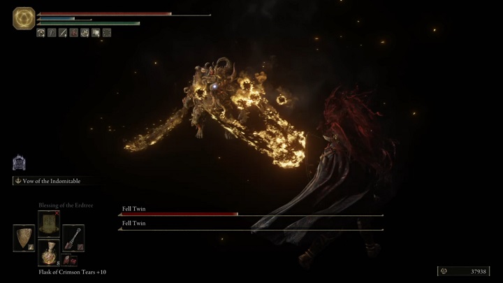 You should watch out when the Fell Twin burns with holy fire and throws projectiles - Elden Ring: How to beat Fell Twin? - Elden Ring: All bosses in Leyndell, the royal capital - Elden Ring Guide