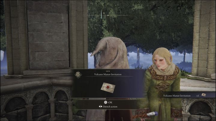 After you return the item she asked for, you will receive Volcano Manor Invitation - Elden Ring: Rya / Zorayas - walkthrough - Elden Ring: Quests - Elden Ring Guide