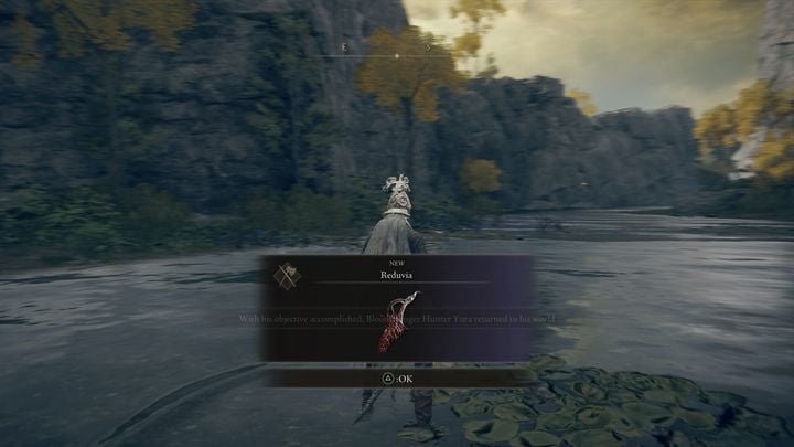 Defeat the attacker to receive Reduvia, a bloody ranged weapon - Elden Ring: Bloody Finger Hunter Yura - walkthrough - Elden Ring: Quests - Elden Ring Guide