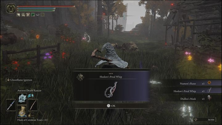 These include a weapon, Hoslow's Petal Whip and Diallos's Mask - Elden Ring: Jar Bairn - walkthrough - Elden Ring: Quests - Elden Ring Guide