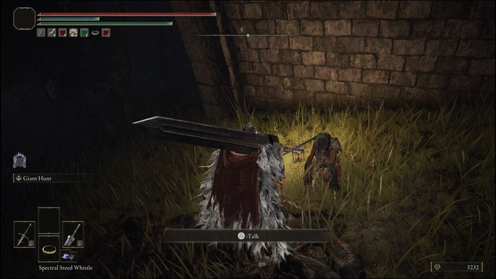 You can now find her before the entrance to the village, kneeling underneath the bridge - Elden Ring: Nepheli Loux - walkthrough - Elden Ring: Quests - Elden Ring Guide