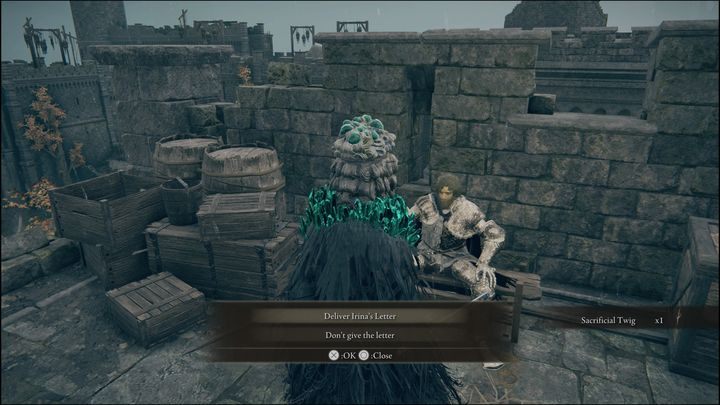 You can find the man on the castle walls, sitting on a bench - Elden Ring: Hyetta - walkthrough - Elden Ring: Quests - Elden Ring Guide